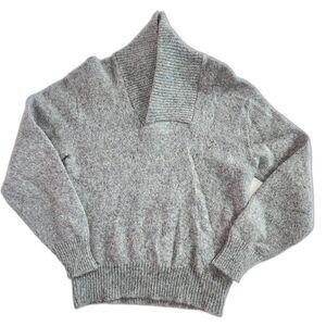 Vintage Boundary Waters Dayton Grey Shawl Neck Wool Sweater